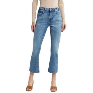 Frame Le Crop Mini Boot Light Wash Distressed Mid-Rise‎ Raw Hem Jeans Size 29